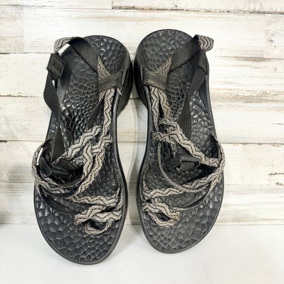 CHACO Womens Ankle Strap Sandals Multicolor Gray Zynthetic Upper 8 - Picture 1 of 4